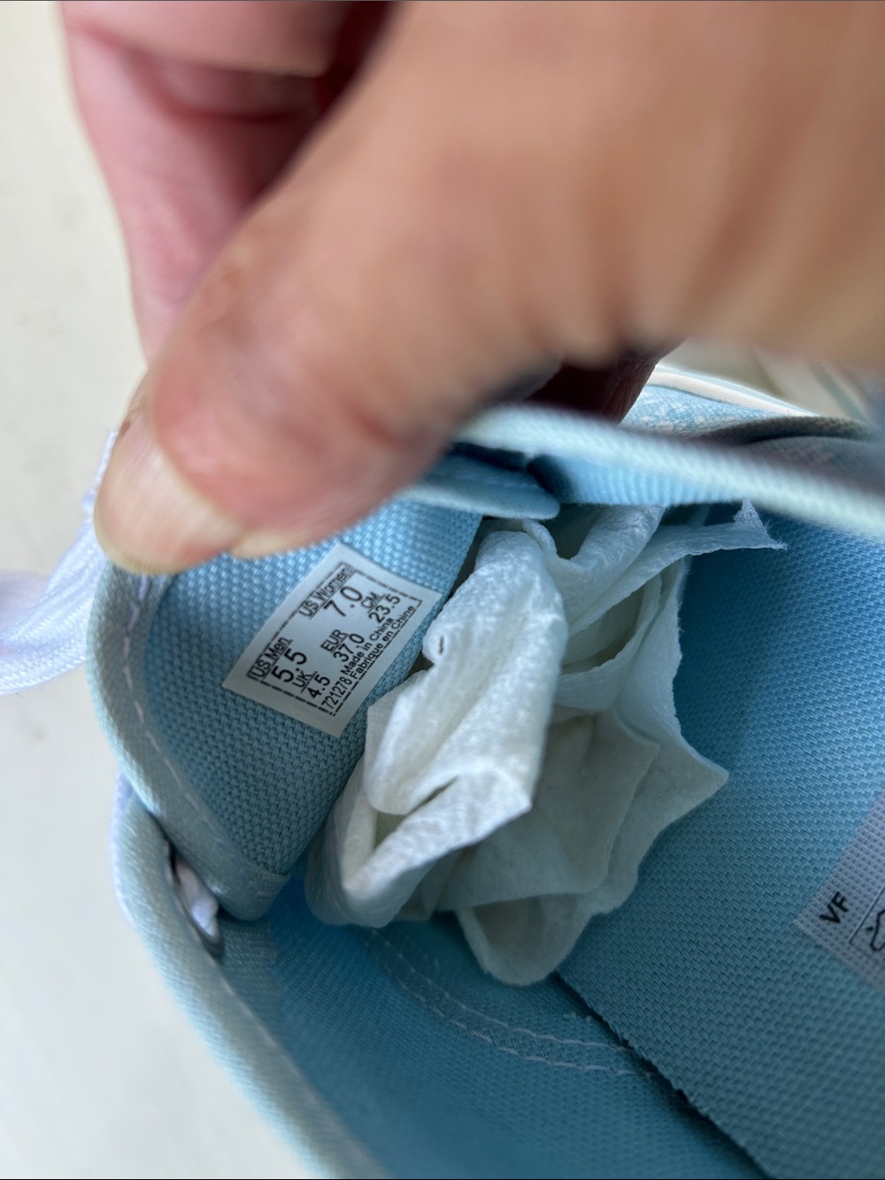 Vans Light Blue Floral Canvas Lace-Up Platform Sneakers Size 7 New - Picture 10 of 13